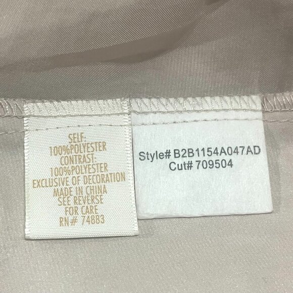 ADIVA Satin Feel Sleeveless Top / Shell Ruffle 3D Floral Appliqué Accent Ivory - Picture 9 of 11